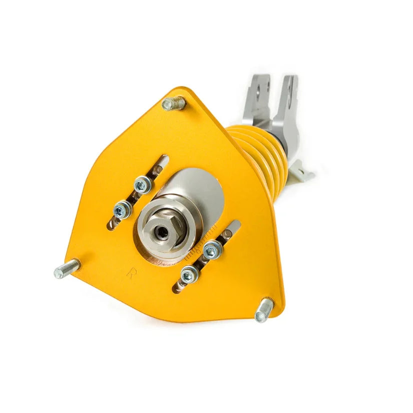 Ohlins Road & Track Coilovers DFV 1-way for Subaru Impreza WRX STI V1 G3, V4, V6, V7 models, TUV approved, adjustable suspension system.