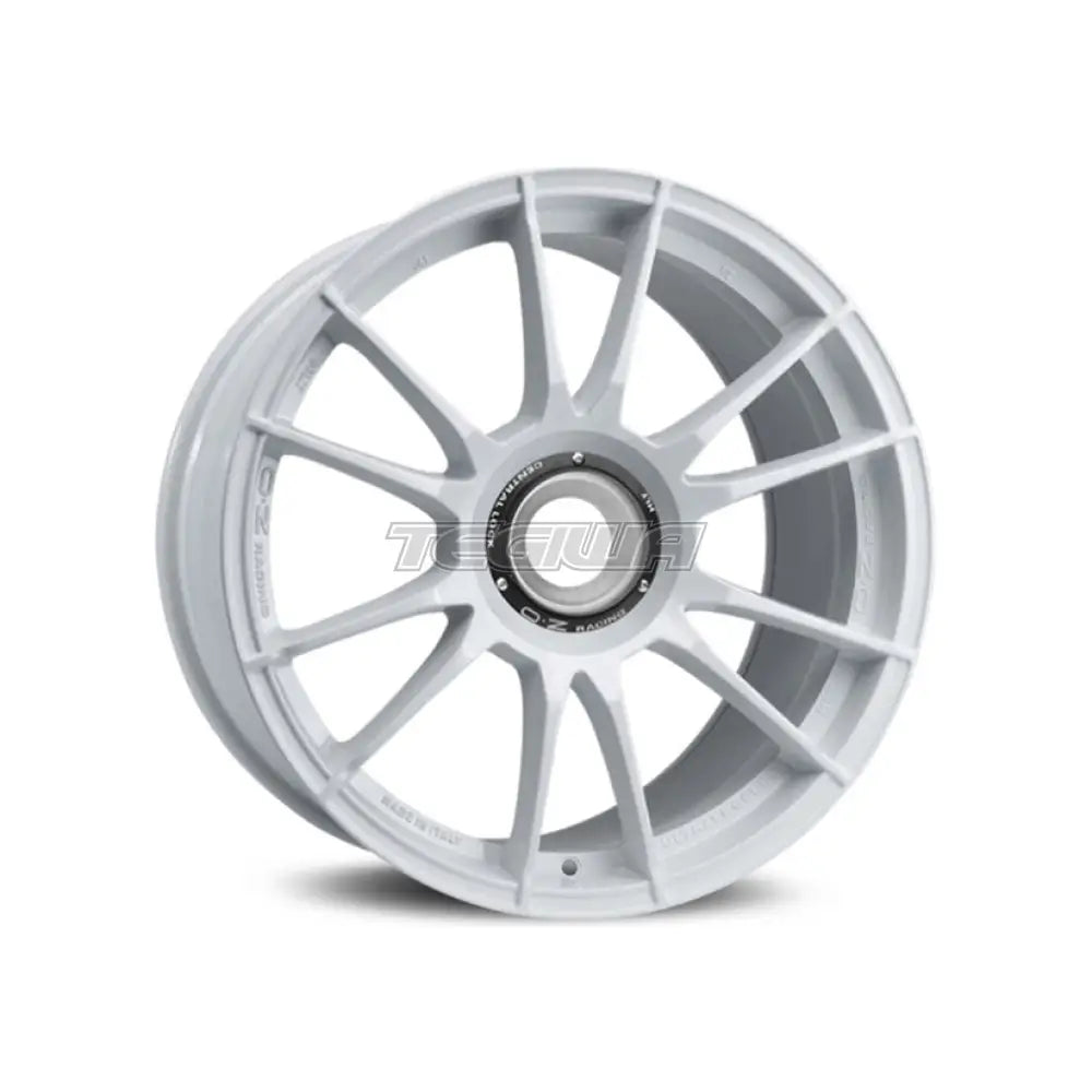 White OZ Racing Ultraleggera HLT CL alloy wheel, 20-inch lightweight wheel with a sleek design and sporty appeal.
