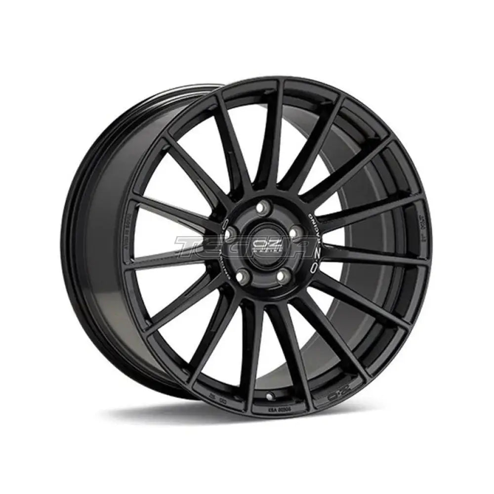 OZ Racing SUV and off-road Superturismo Dakar alloy wheel in matte black with silver lettering, 20-inch size, 5x112 bolt pattern.