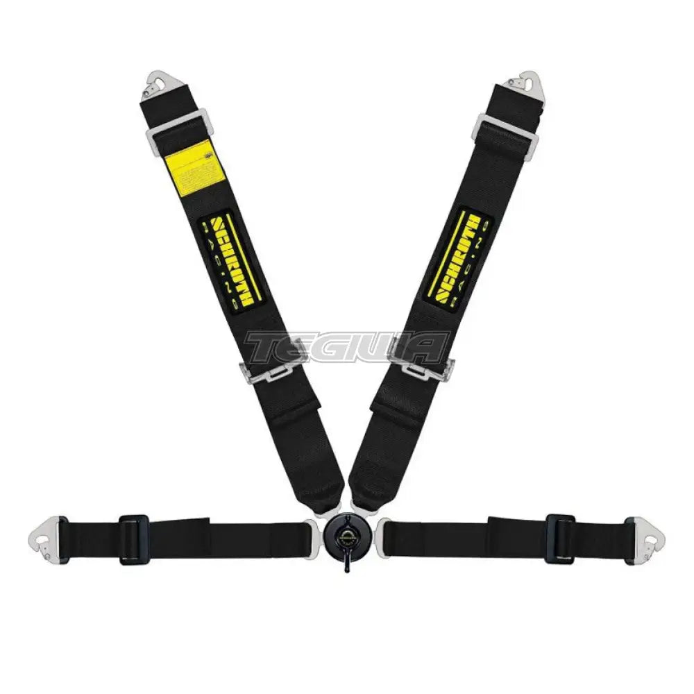 Left side view of Schroth Clubman II ASM Snap On Harness, a racing harness accessory with adjustable straps and secure fastening.