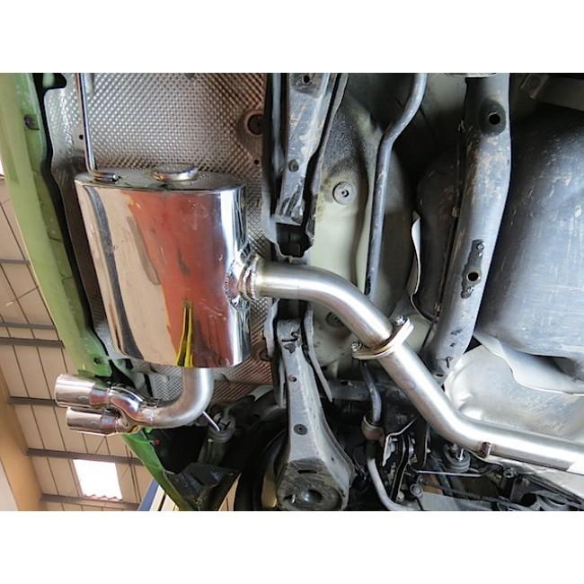 Cobra Sport VW Golf MK5 1.9 TDI cat back performance exhaust system with polished stainless steel pipes and muffler.